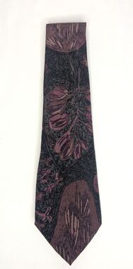 David Lawrence Vintage Style Floral Print Tie Necktie - 100% Silk